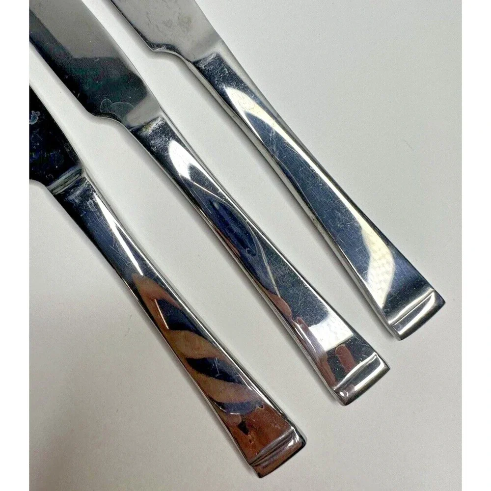 Towle Dinner Knives Solid Glossy Stainless Flatware Replacement Set of 3 Pc